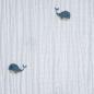 Preview: Musselin Double Gauze kleine Wale blau ecru
